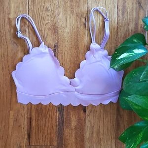 Anthropologie Floreat Scalloped Lavender Bralette